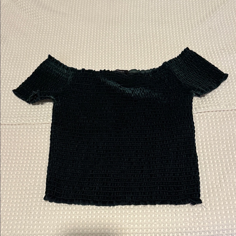 Forever 21 Dark Green Textured Top